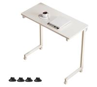 Table de lit réglable avec roulettes pour chambre à coucher, table de chevet d'ordinateur, peut être poussée sous le chevet, utilisation à la maison ou à l'hôpital (blanc, 90 x 37 x 77,5 cm)