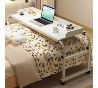 Table de lit réglable avec roulettes - Table de chevet médicale à roulettes pour personnes handicapées et personnes âgées