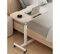Table de lit réglable avec roulettes, table de chevet mobile pour ordinateur portable, table à roulettes pliable pour la maison, le bureau, l'hôpital