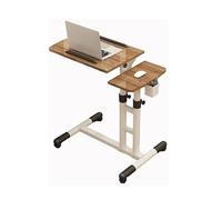 Table de lit réglable, Chariot de Bureau pour Ordinateur Portable avec Plateau inclinable et roulettes, Bureau Mobile pour la Maison, Le Bureau, la Lecture, l'hôpital, la Chambre à Coucher(Brown)
