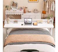 Table de lit réglable en hauteur avec cloisons - Bureau de lit à roulettes pour ordinateur portable, maison et hôpital - Table de lit avec roulettes pour un déplacement facile