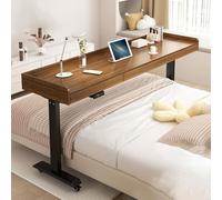 Table de lit réglable en hauteur avec roulettes, bureau de lit roulant mobile pour ordinateur portable, table de lit d'hôpital multifonction avec tiroir pour un usage domestique