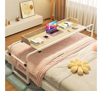 Table de lit réglable en hauteur avec roulettes | Bureau d'ordinateur extensible à côté de table de lit croisé | Bureau de bureau au-dessus du lit réglable pour soins infirmiers
