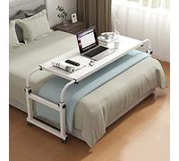 Table de lit réglable en hauteur avec roulettes, plateau médical roulant et bureau d'ordinateur pour un accès facile des lits jumeaux à king size