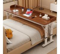 Table de lit réglable en hauteur, bureau de chevet mobile avec roulettes verrouillables, table d'ordinateur d'allaitement pour manger et travailler depuis le lit, multifonction et pratique