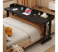 Table de lit réglable en hauteur, bureau de chevet mobile avec roulettes verrouillables, table d'ordinateur d'allaitement pour manger et travailler depuis le lit, multifonction et pratique
