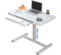 Table de lit réglable en hauteur pour bureau à domicile, bureau d'ordinateur assis-debout manuel avec tiroir, table d'étude réglable en hauteur