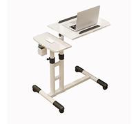 Table De Lit Réglable en Hauteur pour Ordinateur Portable, Bureau Assis-Debout avec roulettes Roulantes pour Se Tenir Debout pour Le Bureau À Domicile, Ordinateur Debout (Blanc)