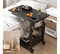 Table de lit réglable en hauteur pour ordinateur portable et mobile, table d'appoint roulante avec roulettes pour chambre à coucher et hôpital, table de canapé polyvalente