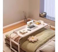 Table de lit réglable sur roulettes - Hauteur et largeur personnalisables pour ordinateur portable - Plateau alimentaire Mcal - Portable et polyvalent Wortat