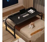 Table De Lit Roulette,Hauteur Et Largeur Réglables Au-Dessus du Lit, Table De Chevet Table D'ordinateur Portable pour Lit Mobile(Color:Noir)