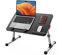 Table de lit, SAIJI Table lit, Hauteur réglable, avec 4 Angles réglables, Lapdesk Pliable, pour Le canapé, l'étude, la Lecture et l'écriture, pour Les Ordinateurs Portables jusqu'à 17"