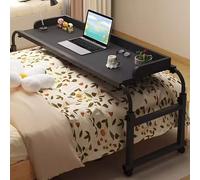 Table de lit sur Roulette，Table d'ordinateur Bureau Réglable en Hauteur et en Longueur Table médicale Roulante de Bureau de Plateau de Nourriture Bureau Mobile Multifonctionnel Poste de(Color:Noir)