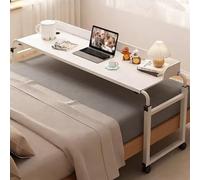 Table de lit sur Roulette， Table Mobile Réglable en Hauteur et en Longueur Bureau de Chevet Mobile pour Ordinateur Portable De Lit Debout pour Poste De Travail pour Lit Canapé Hôpital Le(Color:Blanc)