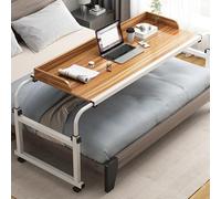 Table de lit sur roulettes - Table de chevet mobile réglable pour hôpital et maison - Table de lit pratique pour personnes handicapées et personnes âgées