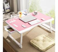 Table de lit USB pour Ordinateur Portable, Plateau Pliable avec Port de Charge USB, poignée, Fente pour Carte de Bureau/Tasse, tiroir latéral, Support Portable pour Manger, Lire, Travailler, Camping