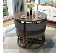 Table De Loisir Ronde Et Ensemble De Chaises 4, Bureau Salle De Réception Table Club, Table Basse Et Chaise Combinée Balcon Salon Table à Manger, Parfait Pou, Blue-Fabric, One Size