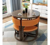 Table De Loisir Ronde Et Ensemble De Chaises 4, Bureau Salle De Réception Table Club, Table Basse Et Chaise Combinée Balcon Salon Table à Manger, Parfait Pou, Light Gray-Leather, One Size