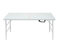 Table de loisirs 124,97 cm pliante, anti-rouille, réglable, blanc, maison/bureau