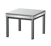 Table de Mahjong automatique Table à manger équipée d'un cendrier, d'un porte-gobelet, d'un panneau et de ports de chargement USB Livré avec 2 jeux de tuiles et un chiffon anti-poussière(Gray)