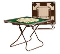 Table de mahjong pliante multifonction, table de jeu carrée pour 4 joueurs, table de poker portable avec porte-gobelets et rainures pour jetons, table de jeu pour table, jeu de société, camping