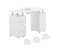 Physa PHY-MT-11 Table de manucure - 8 tiroirs 8 Roues Aspirateur Table onglerie Table manucure Pliante
