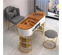 Table de manucure autonome en verre trempé, station de travail moderne pour nail tech, équipement professionnel de manucure, table à ongles avec pieds de rangement, cabine de manucure assemblée, 100