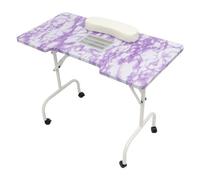 Table de manucure avec aspirateur de poussière, table à ongles pliable et enroulable, capacité de charge de 30 kg, 4 roues avec freins, accoudoir et sac de transport pour studio, usage domestique, 95