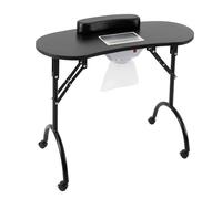 Table de manucure avec aspiration - Pliable - Table de manucure mobile - Table de manucure portable - Noir - Avec repose-poignet - Pour les ménages, les salons de beauté