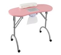 Table de manucure avec aspiration - Table de manucure portable - Table de manucure pliable avec sac à poussière - Charge maximale : 30 kg - Pour la coupe, la beauté, le soin des ongles - 90 x 40 x