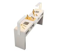 Table de manucure avec collecteur de poussière et lampe LED, station de travail avec tiroirs de rangement, idéale pour la beauté des ongles et le spa