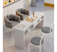 Table de manucure avec collecteur de poussière intégré et prise cachée - Poste de travail de salon de manucure avec dessus en marbre, pieds robustes et finition lisse pour une utilisation à la maison