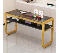 Table de Manucure Beauté Des Ongles Bureau de Manucure Table de Manucure Professionnelle Moderne À Double Couche Pieds En Métal Matériel de Manucure pour Prothésiste Ongulaire(Style 2,100x45x78cm)