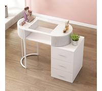 Table de manucure - Bureau professionnel moderne et élégant avec tiroirs et rangement pour artistes des ongles - Design en bois pour salon et spa