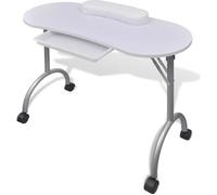 Table de manucure cosmétiques pliante 90 x 37 x 68 cm beauté table de travail informnatique avec roulettes pour ongles-noire