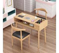 Table de Manucure en Bois Massif Station de Table À Ongles，Bureau d'art D'ongle de Spa de Salon Professionnel Moderne avec Tiroirs ，Station de Maquillage Station de Beauté avec Aspirateur Intégré