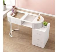 Table de manucure moderne - Bureau Functal Nail Tech avec tiroirs et armoire de rangement à 3 niveaux pour artistes professionnels des ongles dans les salons et les spas