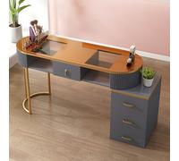 Table de manucure moderne et élégante - Bureau professionnel pour manucure avec armoire de rangement à 3 couches et tiroirs pour artistes des ongles - Station de travail en bois pour salon de spa