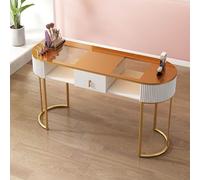 Table de manucure Moderne - Poste de Travail Professionnel pour prothésistes ongulaires avec tiroirs et Armoire de Rangement - Élégante Table de beauté en Bois pour Salon et Usage Domestique