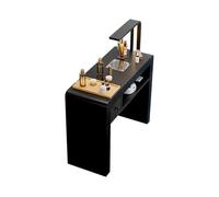 Table de manucure noire moderne avec collecteur de poussière et lumières LED - Équipement professionnel pour nail art - Double spa salon de beauté - Station de travail en bois avec tiroirs