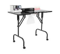 Table de manucure pliable avec aspiration, portable, coussin à main et sac de rangement, idéal pour salon, maison, salon de coiffure, noir