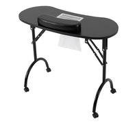 Table de manucure portable, table de manucure avec ventouse, noire, pliable, avec 3 sacs d'aspirateur pour la coupe, la beauté, le soin des ongles, 90 x 40 x 72,5 cm