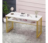 Table de manucure pour technicienne d'ongles,Station de manucure moderne à texture marbrée avec étagères ouvertes et armoire,Table de travail en bois pour salon de beauté et spa coiffeuse