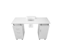 Table Manucure Professionnelle Blanche MDF - Avec Aspirateur INCLUS