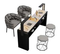 Table de manucure professionnelle avec collecteur de poussière électrique, prises de courant et lampe LED pour salon de beauté spa