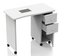 Table de manucure professionnelle avec repose-mains et aspirateur à poussières, parfait pour salon de beauté ou de reconstruction des ongles