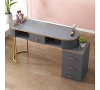 Table de manucure professionnelle en bois avec tiroirs et armoire de rangement à 3 niveaux - Bureau idéal pour salon de manucure à domicile et spa, parfait pour les techniciens des ongles et une