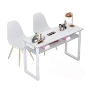 Table de manucure professionnelle moderne avec tiroirs de rangement, pieds incurvés, travail d'art des ongles en bois