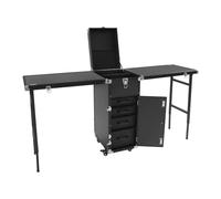 Table de manucure, table à ongles, mallette à cosmétiques, pliable, charge | Table de manucure avec fonction de rotation à 360°, table à ongles, mallette de maquillage pour studio et mobile