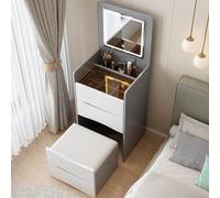 Table de maquillage 3 en 1 éclairée par LED avec miroir rabattable amovible Sto 3 Ders et tabouret pour la maison et un beau usage